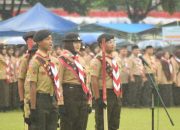 Hujan Deras Tak Lunturkan Semangat Anggota Pramuka Kota Tasikmalaya Ikuti Upacara Hari Pramuka ke 64