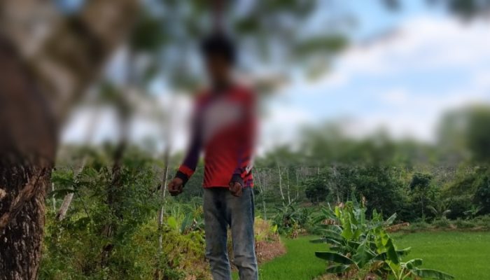 Diduga Depresi, Seorang Pria Gantung Diri di Pohon Karet